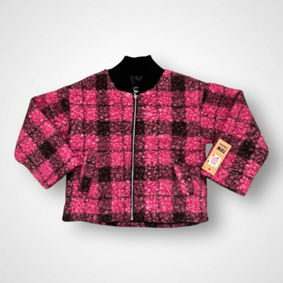 Dievčenská huňatá prechodná bunda