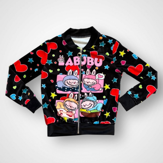 Dievčenská mikina LABUBU so srdiečkami