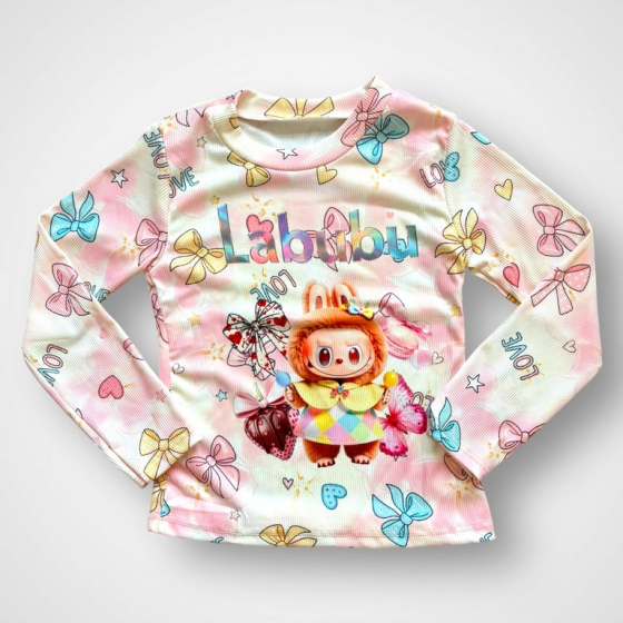Tričko s dlhým rukávom LABUBU s mašličkami