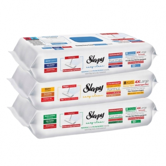 Sleepy Easy Clean vlhčené utierky na čistenie podláh na mop 4XL mix