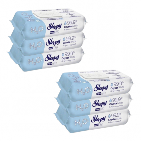 Sleepy Aqua Care detské vlhčené obrúsky s obsahom 99,9% vody